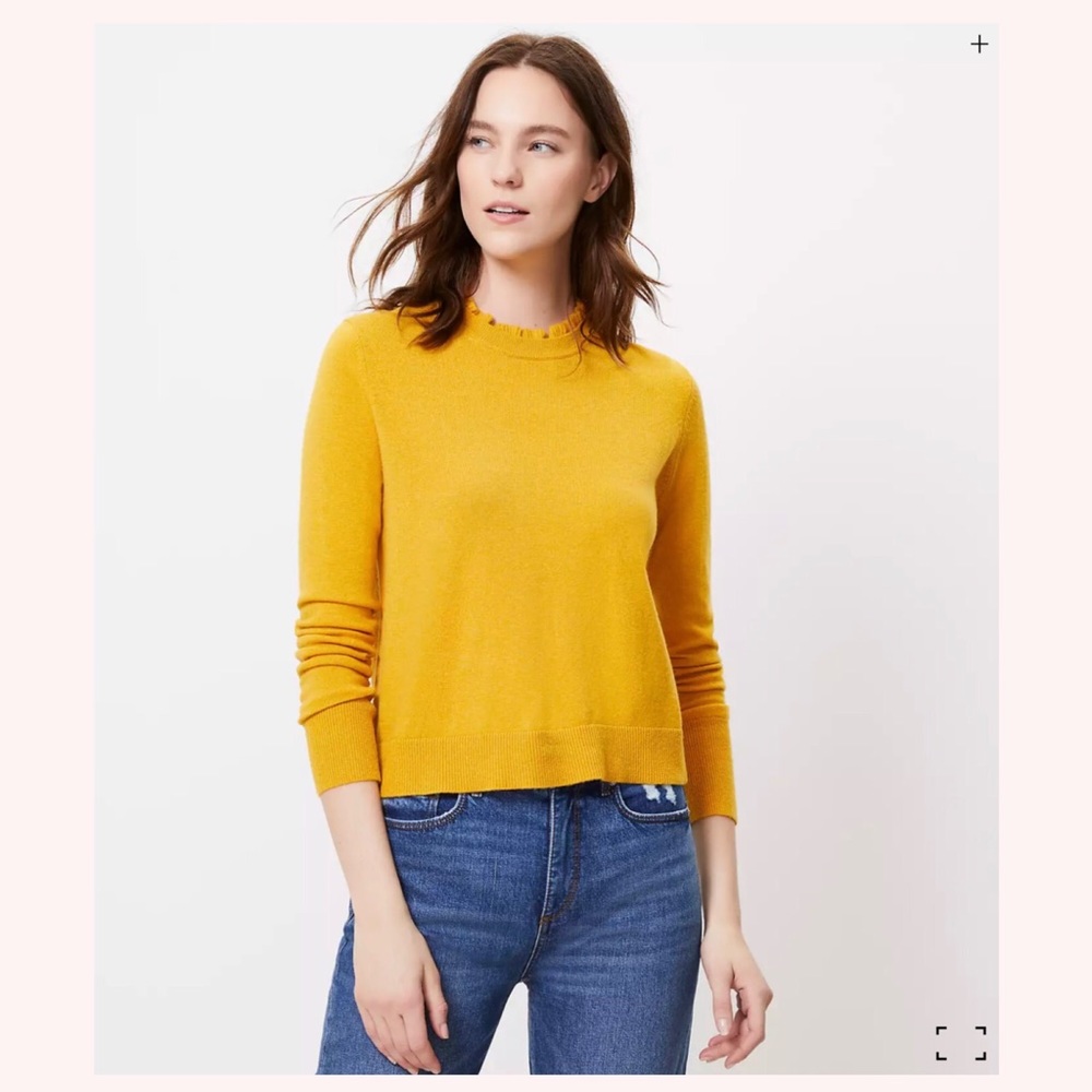 LOFT Ruffle Neck Sweater - Picture 2 of 3